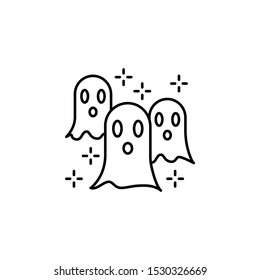 Halloween fear ghost horror nightmare paranormal spooky icon. Element of Hallowe