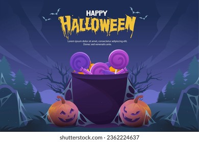 Halloween festival background illustration, vector.