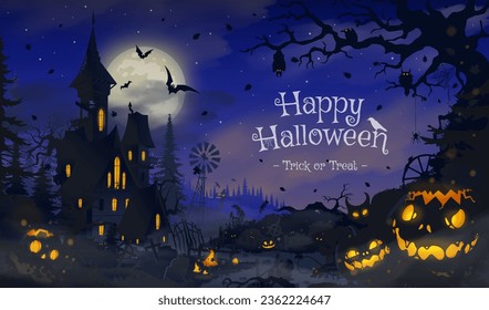 Halloween festival background illustration, vector.