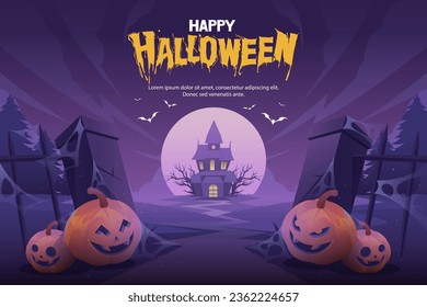 Ilustración de fondo del festival de Halloween, vector.