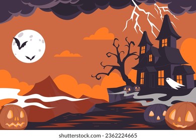 Halloween festival background illustration, vector.
