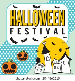 halloween festival background template vector illustration