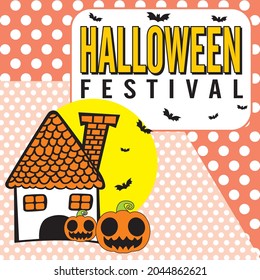 halloween festival background template vector illustration