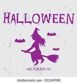 Halloween Festival background vector, Witch concept