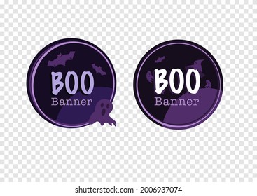 halloween festival boo vector banner isolated on transparency background ep03