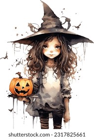 Halloween festival, character, watercolour painting