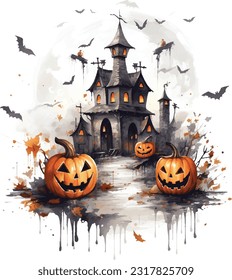 Halloween festival, character, watercolour painting