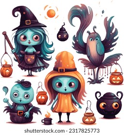Halloween festival, character, watercolour painting
