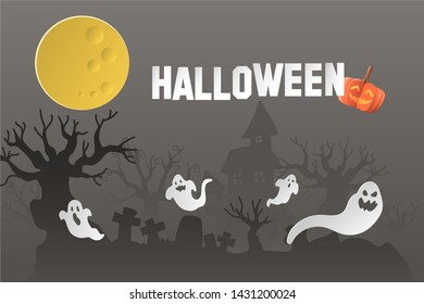 Halloween festival concept paper as a vector.