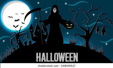 Halloween Festival Poster Background Holidays. Happy Halloween. Halloween Party. Serial Killer