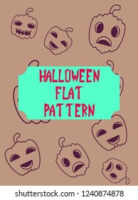 Halloween festive pattern. Endless background with pumpkins.