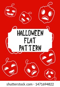 Halloween festive pattern. Endless background with pumpkins,