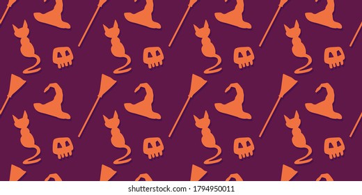 Halloween festive seamless pattern background .Vector illustration Halloween seamless