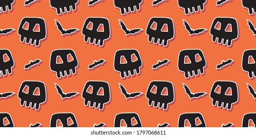 Halloween festlicher, nahtloser Musterhintergrund.Vektorgrafik Halloween nahtlos