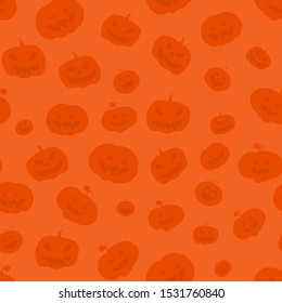 Halloween festive seamless pattern. Endless background with pumpkins. Wallpaper