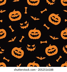 Halloween festive seamless pattern. Vector background