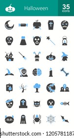 Halloween Filled Blue & Black Icons