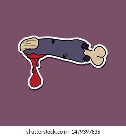 Halloween finger. Vector icon made in modern line style. Colorful illustration isolated on background