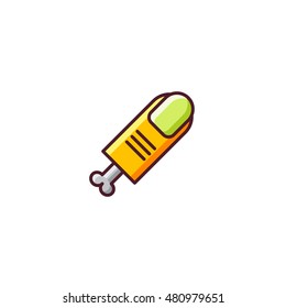 Halloween finger. Vector icon made in modern line style. Colorful illustration isolated on white background
