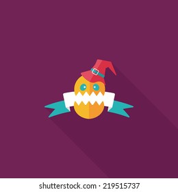 Halloween flag flat icon with long shadow,eps10