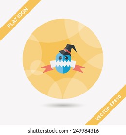 Halloween flag flat icon with long shadow,eps10