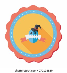 Halloween flag flat icon with long shadow,eps10