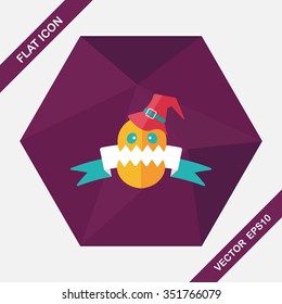 Halloween flag flat icon with long shadow,eps10