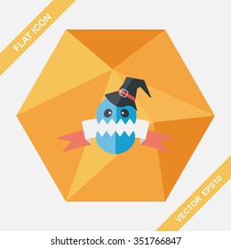 Halloween flag flat icon with long shadow,eps10
