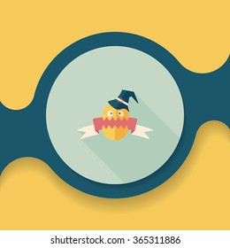 Halloween flag flat icon with long shadow,eps10