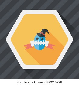 Halloween flag flat icon with long shadow,eps10