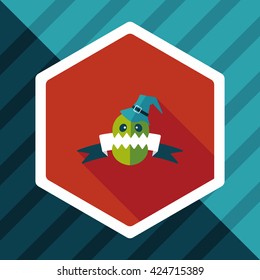 Halloween flag flat icon with long shadow,eps10