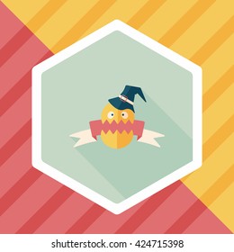 Halloween flag flat icon with long shadow,eps10