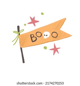 Halloween flag on white  isolated background. Vector illustration