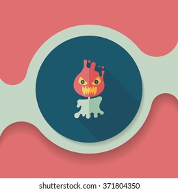 Halloween flame devil flat icon with long shadow,eps10