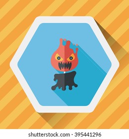 Halloween flame devil flat icon with long shadow,eps10