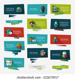 Halloween flat banner set background,eps10