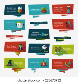 Halloween flat banner set background,eps10