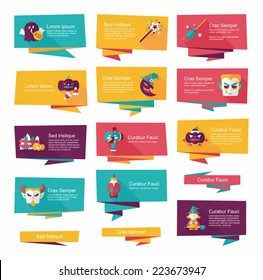 Halloween flat banner set background,eps10