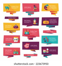 Halloween flat banner set background,eps10