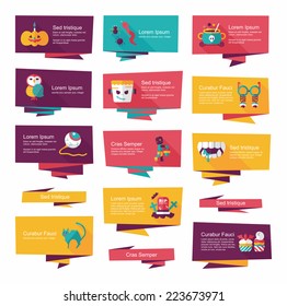 Halloween flat banner set background,eps10