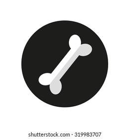 Halloween. Flat design bone icon.