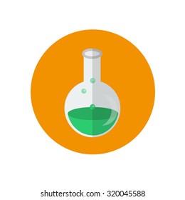 Halloween. Flat design bottle icon.