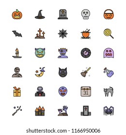 Halloween Flat Design Icon Set