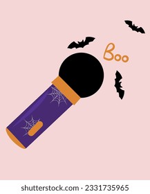 Halloween Flat Design  Illustration with Microphone