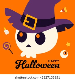 Ilustración de diseño plano de Halloween. Fondo vectorial.