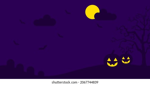 Halloween Flat Design Suitable for Banner, Greetings card, Poster, Flyer | Halloween Background