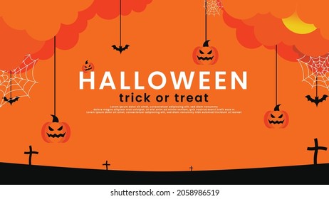 Halloween flat design template background vector