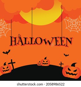 Halloween flat design template background vector