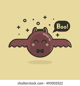 Halloween Flat Designed Character Bat