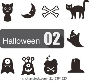 Halloween flat icon design set vector illustration